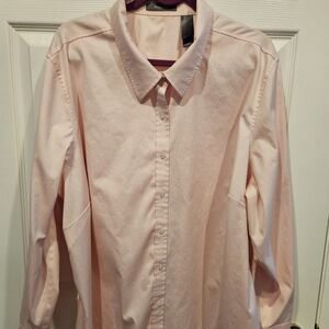 Womens Plus size 24W Button Down Shirt in light pink